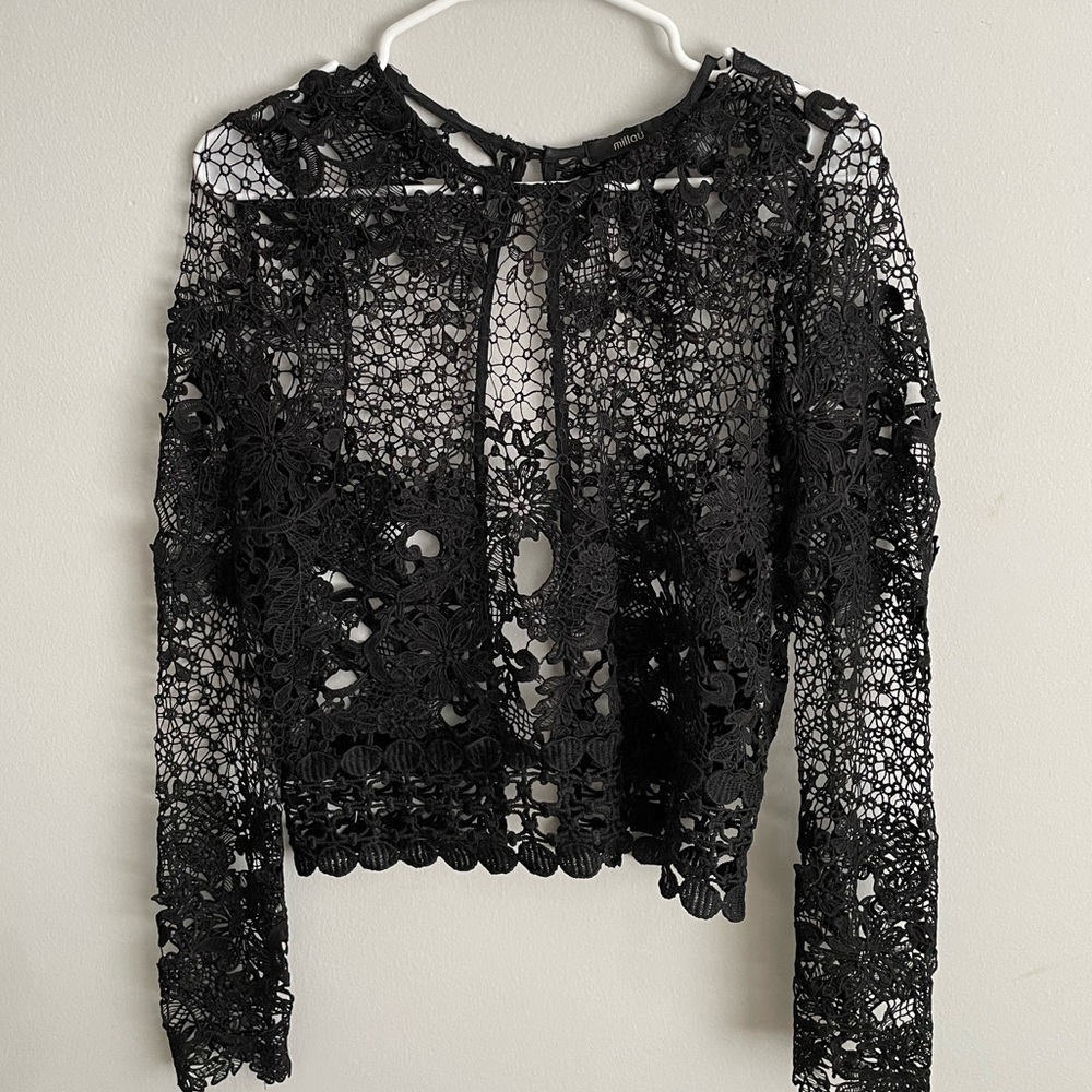 Millou Black Mesh Top